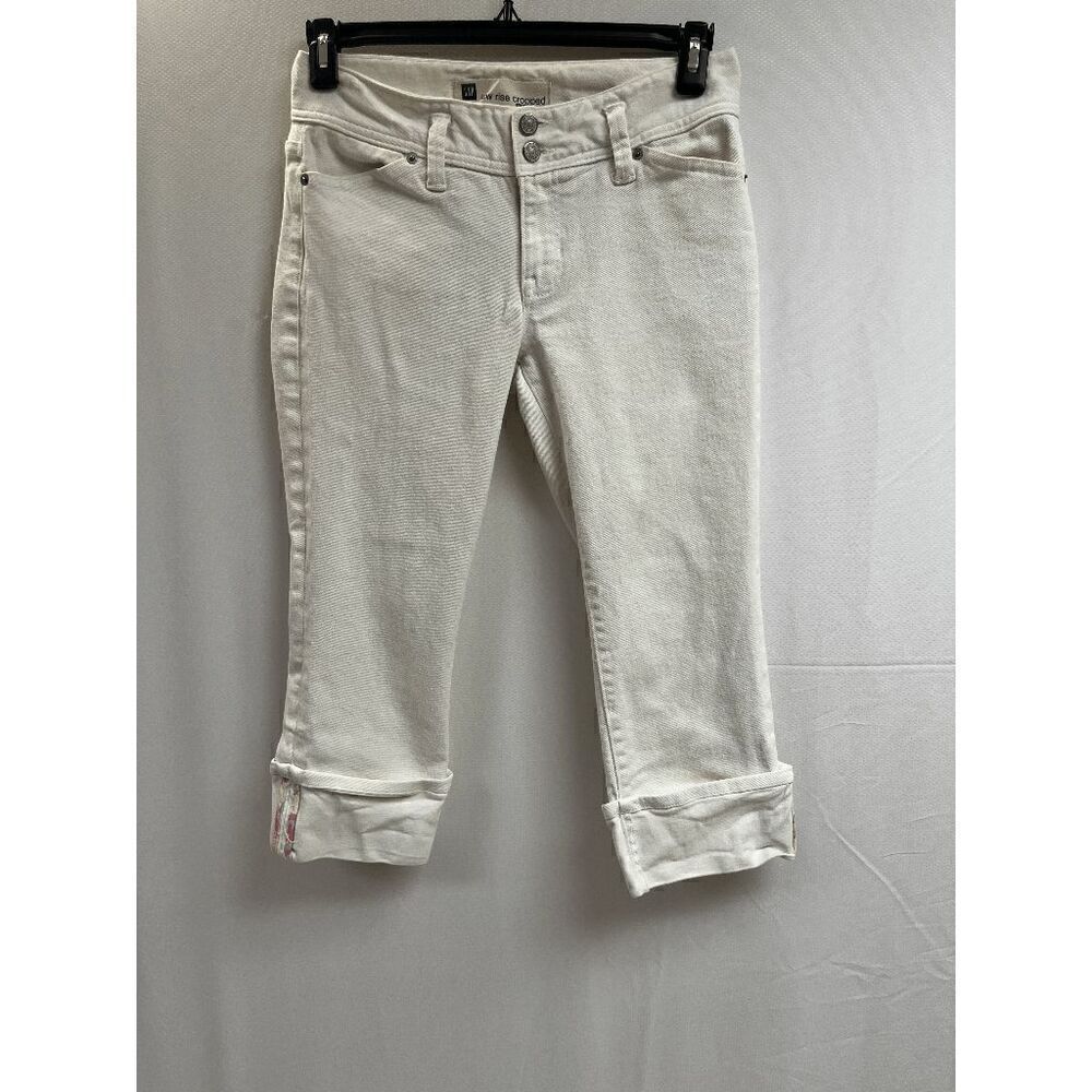 Gap Womens Low-rise Low-waist Casual Crop Denim Jeans Beige Size 4